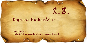 Kapsza Bodomér névjegykártya